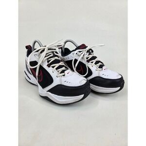 Nike Air Monarch IV White Black Red 4E Wide Sneakers‎ 416355-101 Womens 7.5